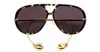 Bottega Veneta Drop Pilot-frame Sunglasses In Havana