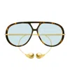 Bottega Veneta Embellished Aviator-style Tortoiseshell Recycled-acetate And Gold-tone Sunglasses In Marrone