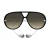 Bottega Veneta Bv1273s Linea Unapologetic 010 Black Silver Brown Sunglasses
