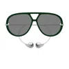 Bottega Veneta Bv1273s Linea Unapologetic 008 Green Silver Grey Sunglasses In Green