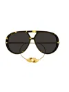 Bottega Veneta Bv1273s Linea Unapologetic Sunglasses In Havana Gold Grey