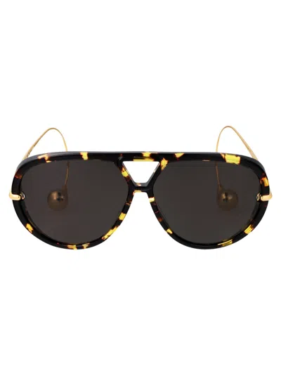 Bottega Veneta Bv1273s Tortoiseshell Metal Aviator Sunglasses In Multi