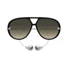 Bottega Veneta Aviator-style Acetate And Silver-tone Sunglasses In 010