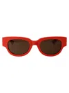 Bottega Veneta Orange Acetate Sunglasses In Red