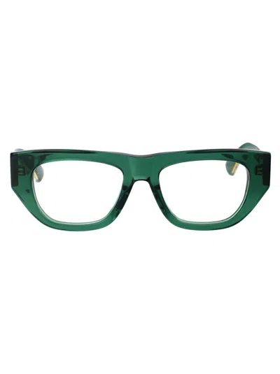 Bottega Veneta Bv1279o Glasses In 003 Green Crystal Transparent