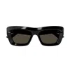 Bottega Veneta Beveled Acetate Rectangle Sunglasses