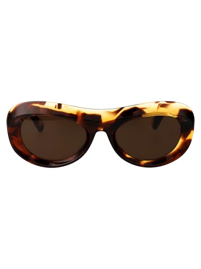 Bottega Veneta Acetate Havana Sunglasses In Brown