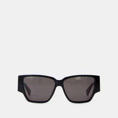 Bottega Veneta Black Bold Triangle Stud Squared Sunglasses