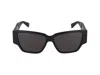Bottega Veneta Black Bold Triangle Stud Squared Sunglasses