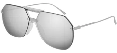 Pre-owned Bottega Veneta Bv1299s Black/grey (001) Sunglasses In Silver Mirrored