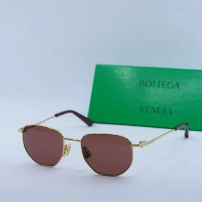 Pre-owned Bottega Veneta Bv1301s 003 Gold/brown 50-19-145 Sunglasses