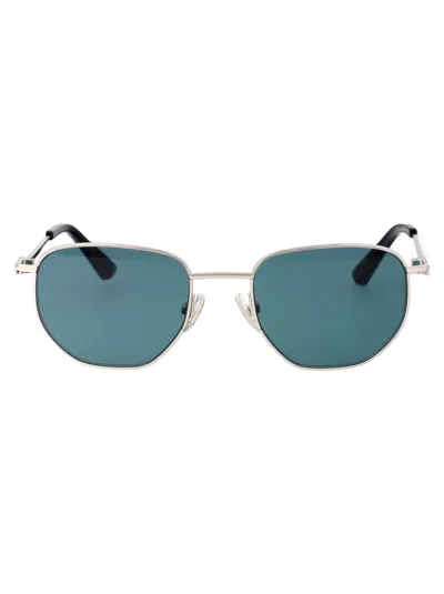 Bottega Veneta Sunglasses In 004 Silver Silver Green
