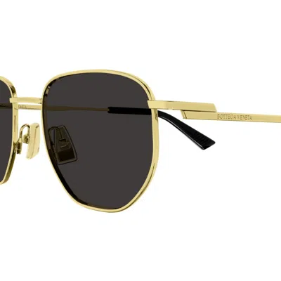 Bottega Veneta Bv1301s001 Gold Gold Grey In Black