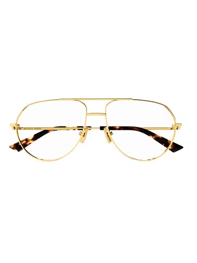 Bottega Veneta Bv1302o Glasses In 001 Gold Gold Transparent