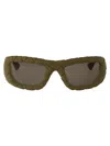 Bottega Veneta Acetate Green Brown Sunglasses In Green