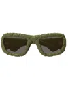 Bottega Veneta Bv1303s Sunglasses In 002 Green Green Brown