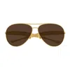 Bottega Veneta Bv1305s Linea Unapologetic 007 Gold Brown Sunglasses