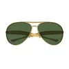 Bottega Veneta Bv1305s Linea Unapologetic 001 Sunglasses In Gold