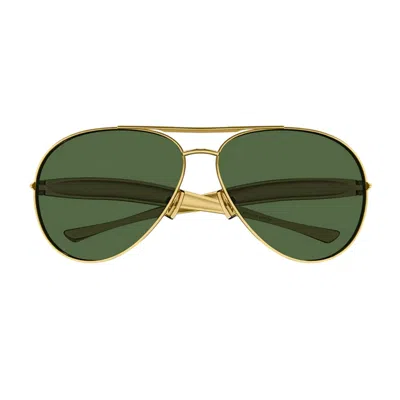 Bottega Veneta Bv1305s Linea Unapologetic 001 Sunglasses In Gold