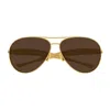 Bottega Veneta Bv1305s Linea Unapologetic 007 Gold Brown Sunglasses In Gold