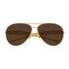 Bottega Veneta Bv1305s Linea Unapologetic 007 Gold Brown Sunglasses In Brown
