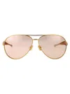 Bottega Veneta Sardine Aviator-style Gold-tone Sunglasses In Orange