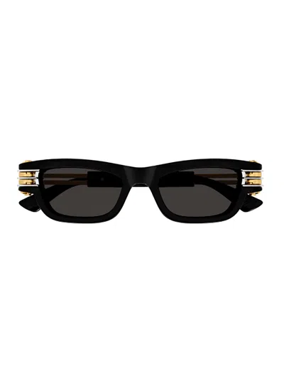 Bottega Veneta Bv1308s Sunglasses In 001 Black Gold Grey