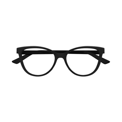 Bottega Veneta Oval Frame Glasses Glasses In Black-black-transparent