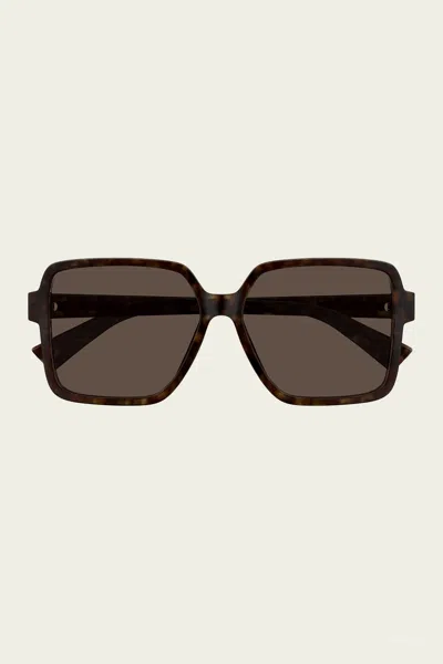 Bottega Veneta Eyewear Square Frame Sunglasses In Burgundy