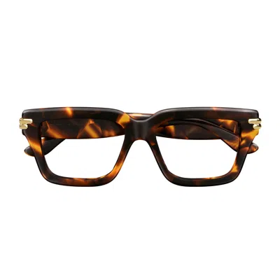 Bottega Veneta Bv1324o Linea Mitre 002 Havana Trasperent Glasses In Marrone