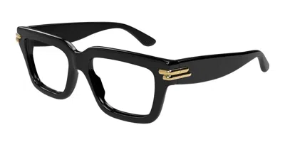 Bottega Veneta Bv1324o 001 Men's Glasses Black Size 53 - Free Lenses - Blue Light Block Available In Orange