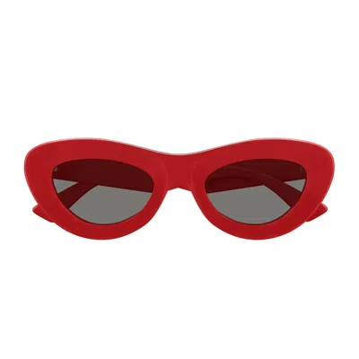 Bottega Veneta Eyewear Cat Eye Frame Sunglasses In Red