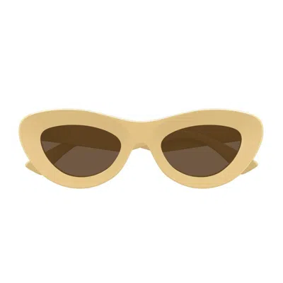 Bottega Veneta Bv1325s 002 Yellow Brown Sunglasses
