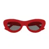 Bottega Veneta Eyewear Cat Eye Frame Sunglasses In Red
