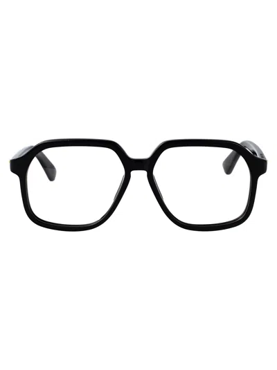 Bottega Veneta Bv1329o Glasses In Black-black-transparent