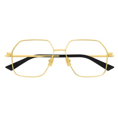 Bottega Veneta Bv1332o Glasses In Gold-gold-transparent