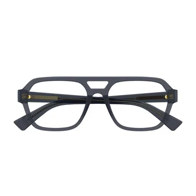 Bottega Veneta Bv1336oa Linea New Classic 003 Grey Transparent Glasses In Black