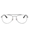 Bottega Veneta Ruthenium-ruthenium-transparent Metal Glasses In Metallic