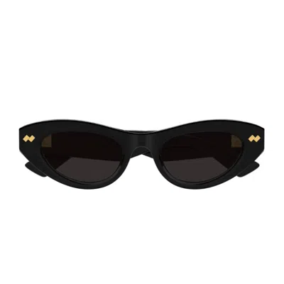 Bottega Veneta Bv1350s Linea Ribbon 001 Black Grey Sunglasses