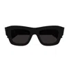 Bottega Veneta Bv1357s Linea Ribbon 001 Black Grey Sunglasses In Black