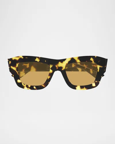 Bottega Veneta Bv1357s Acetate Rectangle Sunglasses In Brown