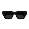 Bottega Veneta Bv1357s Linea Ribbon 001 Black Grey Sunglasses In Black