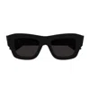 Bottega Veneta Bv1357s Linea Ribbon 001 Black Grey Sunglasses In Black