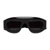 Bottega Veneta Bv1358s Linea Ribbon 001 Black Grey Sunglasses In Black