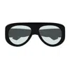 Bottega Veneta Bv1362s Linea Ribbon 004 Black Light Blue Sunglasses In Black