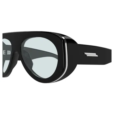 Bottega Veneta Bv1362s Linea Ribbon 004 Black Light Blue Sunglasses