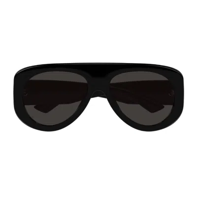 Bottega Veneta Bv1362s Linea Ribbon 001 Black Grey Sunglasses