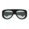Bottega Veneta Bv1362s Linea Ribbon 004 Black Light Blue Sunglasses In Black