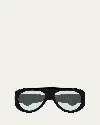 Bottega Veneta Bv1362s Round Plastic Sunglasses In Black/blue