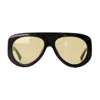 Bottega Veneta Bv1362s Linea Ribbon 005 Black Orange Sunglasses
